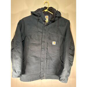 Vintage Carhartt Arctic Men’s Heavy Quilted Canvas Duck Hood Coat Black 46 Tall